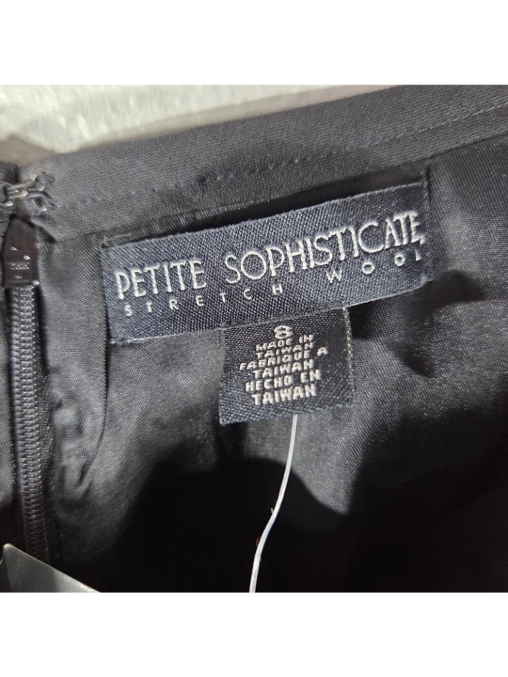 Petite Sophisticate Stretch Wool Black Midi Pencil Skirt Woman's Size 8 - Picture 5 of 16